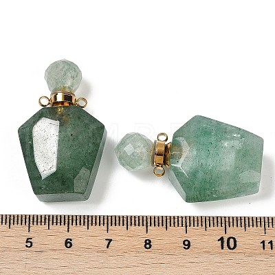 Natural Green Strawberry Quartz Openable Perfume Bottle Pendants G-I381-02G-02-1