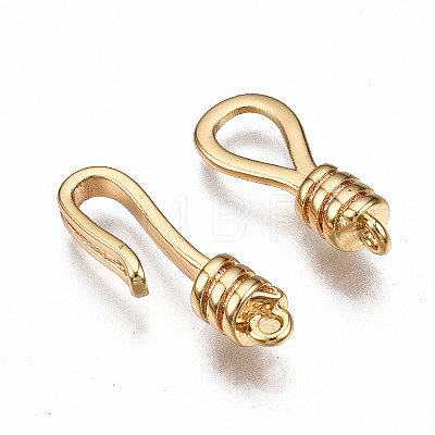 Brass Hook and S-Hook Clasps X-KK-T063-70G-NF-1