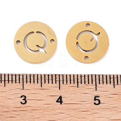 PVD Vacuum Plating 201 Stainless Steel Hollow Flat Round Links FIND-R149-03Q-G-1