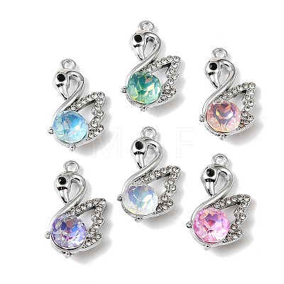 UV Plating Alloy Glass Pendants FIND-K032-29P-1