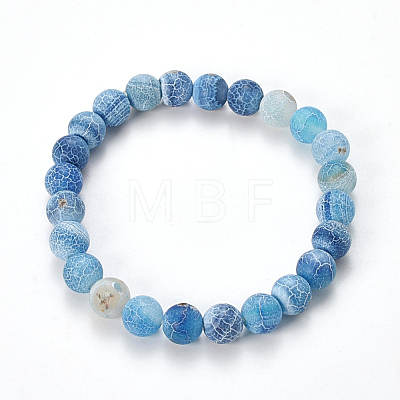 Natural Weathered Agate Beaded Stretch Bracelets X-BJEW-Q692-01B-1