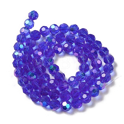Electroplate Transparent Glass Beads Strands EGLA-A035-T10mm-L21-1