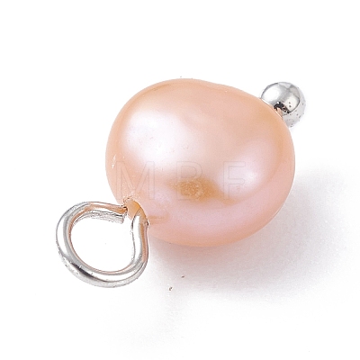 Natural Cultured Freshwater Pearl Charms X-PALLOY-JF01099-02-1