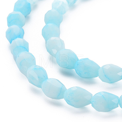 Opaque Baking Painted Glass Beads Strands EGLA-N006-007B-1