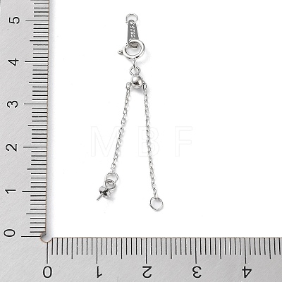 Rhodium Plated 925 Sterling Silver Chain Extenders STER-G036-21P-1