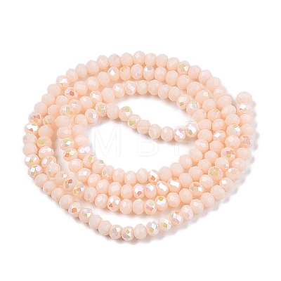 Electroplate Opaque Solid Color Glass Beads Strands EGLA-A044-P2mm-L05-1