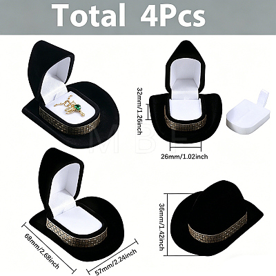 4Pcs Hat Velvet Jewelry Boxes VBOX-SC0001-01-1