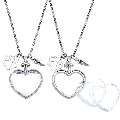 2Pcs Stainless Steel Chain Necklaces NJEW-DR00045-1