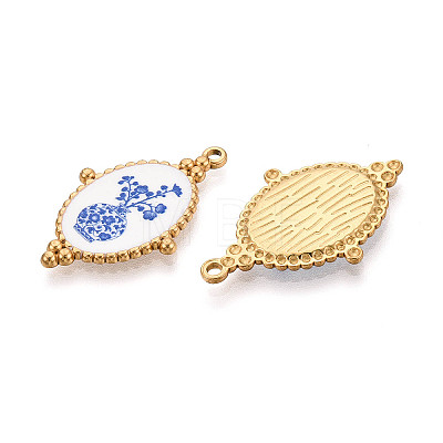 304 Stainless Steel Enamel Pendants STAS-OY002-91G-01-1