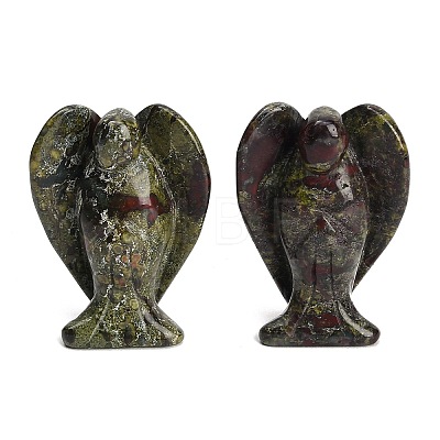 Natural Dragon Blood Carved Angel Figurines G-O200-03J-02-1