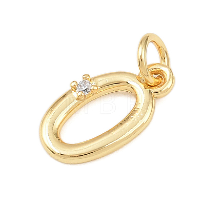 Brass Micro Pave Clear Cubic Zirconia Charms KK-P339-27G-1