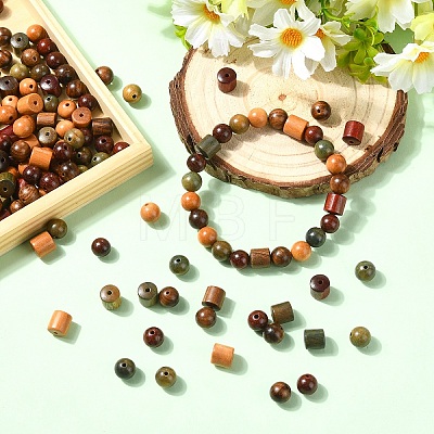 160Pcs 8 Styles Sandalwood Beads WOOD-YW0001-96-1