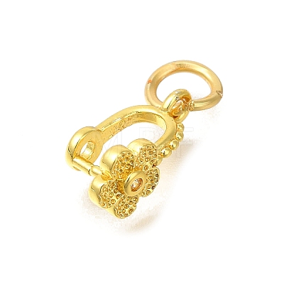 Rack Plating Brass Micro Pave Cubic Zirconia Ice Pick Pinch Bails KK-F883-16G-02-1