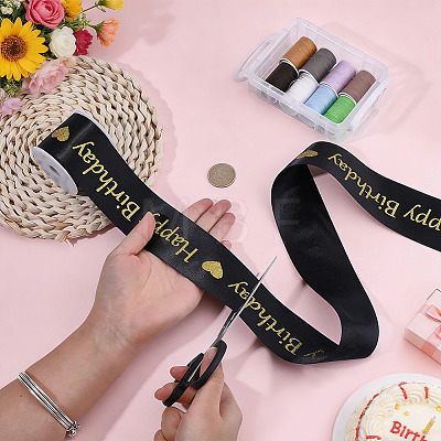 10Yards Polyester Happy Birthday Ribbon OCOR-FG0003-41B-1