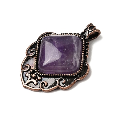 Natural Amethyst Pendants G-A297-03R-18-1