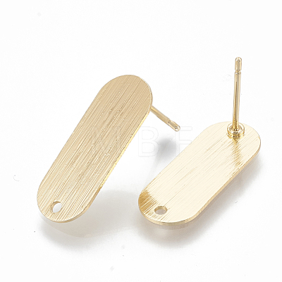 Brass Stud Earring Findings KK-Q750-065G-1