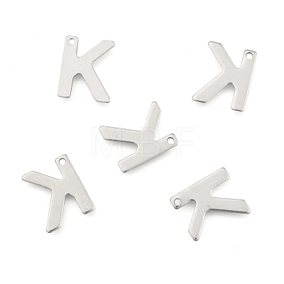 Tarnish Resistant 304 Stainless Steel Letter Charms STAS-O072-K-1