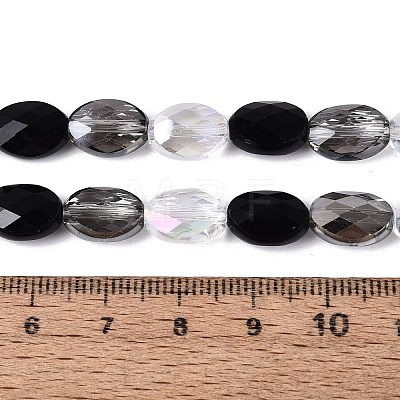 Electroplate Imitation Jade & Opaque & Transparent Glass Beads Strands EGLA-Q135-8x11MM-01E-1