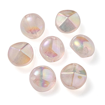 UV Plating Luminous Transparent Acrylic Beads OACR-P010-05A-1