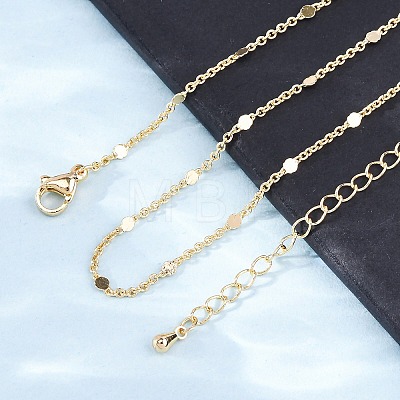 1MM Brass Cable Chain Necklace for Women Men KK-P302-02G-1