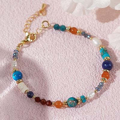 Brass with Glass Beaded Bracelet for Women AC7044-1