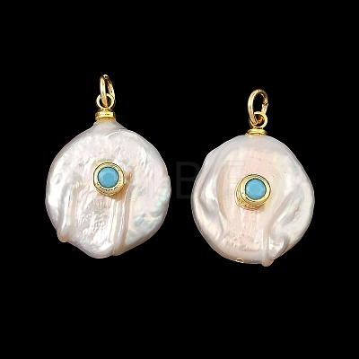 Natural Baroque Keshi Pearl Pendants PALLOY-JF05957-1