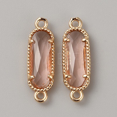 Golden Plated Brass Pave Glass Connector Charms LS-FIND-WH0110-728G-05-1