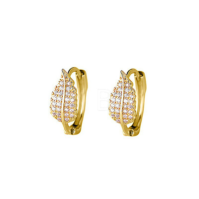 Brass Clear Cubic Zirconia Hoop Earrings FS-WG8C147-01-1