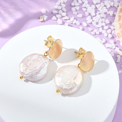 Natural Keshi Pearl Stud Dangle Earrings EJEW-JE07133-01-1