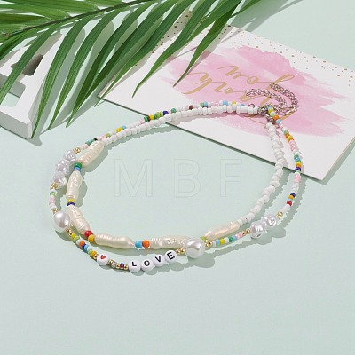 Glass Seed Beads Eyeglasses Chains AJEW-EH00311-1