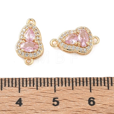 Brass Micro Pave Cubic Zirconia Links Connector Charms KK-K351-77G-05-1