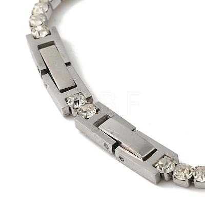 304 Stainless Steel Rhinestone Cup Chain Bracelets BJEW-S002-01B-1