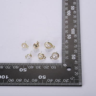 12Pcs 6 Style Alloy & Brass Stud Earring Findings DIY-SZ0009-36-1
