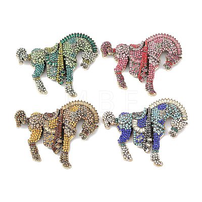 Alloy Rhinestone Lapel Pins for Backpack Clothes JEWB-H036-02AB-1