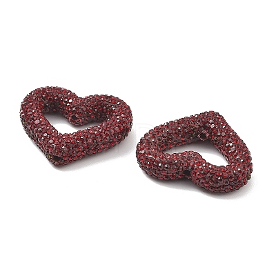 Heart Shape Polymer Clay Rhinestone Beads CLAY-NH0001-09A-03-1
