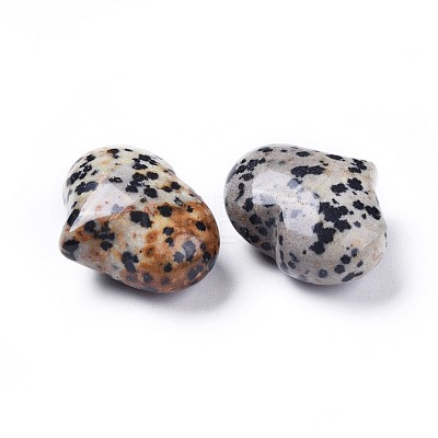 Natural Dalmatian Jasper Heart Love Stone G-F659-A15-1