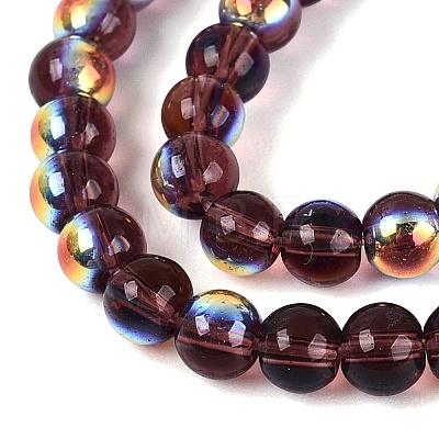 Electroplate Transparent Glass Beads Strands EGLA-Q132-4MM-A11-1