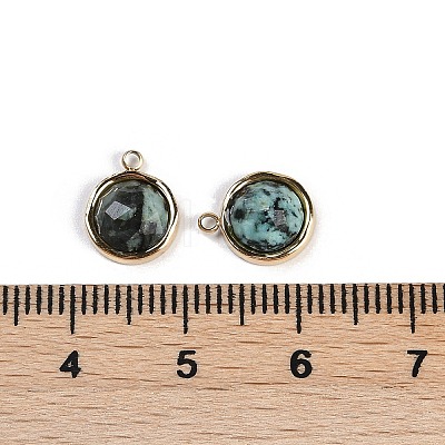 Natural African Turquoise(Jasper) Faceted Flat Round Charms STAS-I325-147G-01-1