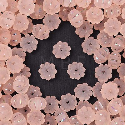 Frosted Transparent Acrylic Beads OACR-P029-03B-02-1