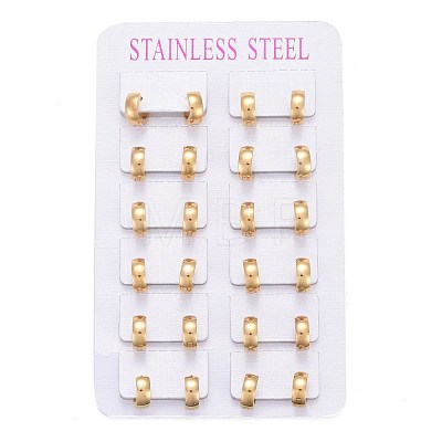 304 Stainless Steel Huggie Hoop Earrings EJEW-L252-035A-G-1