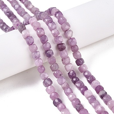 Natural Lepidolite/Purple Mica Stone Beads Strands G-N342-139-1