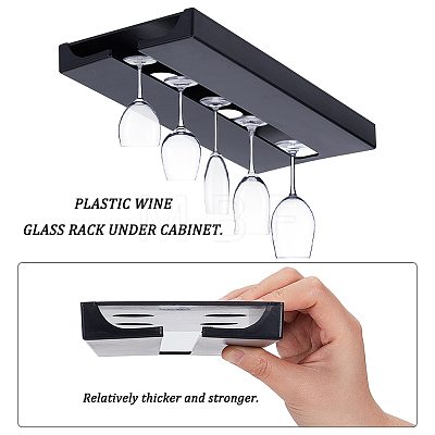 Plastic Wine Glass Rack Under Cabinet AJEW-WH0323-14-1