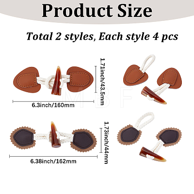 8Pcs 2 Styles Resin Button BUTT-GF0004-34-1