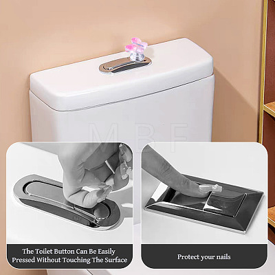 4Pcs 4 Colors Plastic Butterfly Shaped Toilet Tank Button AJEW-TA0003-57-1