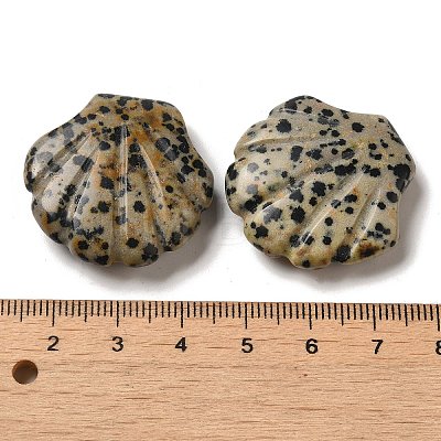 Natural Dalmatian Jasper Carved Healing Shell Figurines G-K353-03H-1