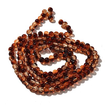 Crackle Glass Beads Strands CCG-C002-6mm-01-1