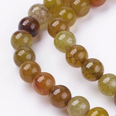 Natural Crackle Agate Stone Bead Strands X-G-R193-16-6mm-1