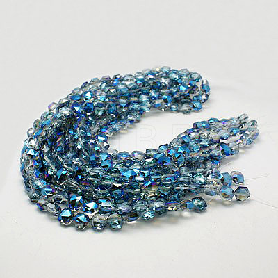Electroplate Glass Beads X-EGLA-D022-11-1