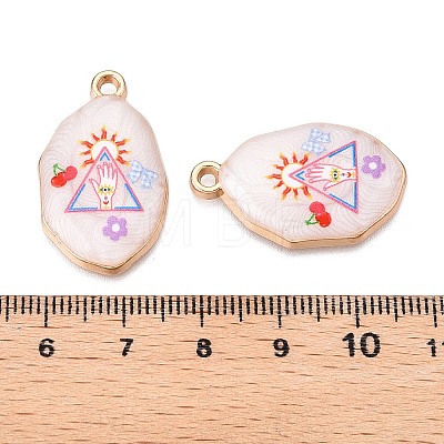 Printed Rack Plating Alloy Enamel Pendants ENAM-T020-04F-1