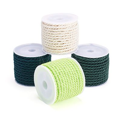 4 Rolls 4 Colors Round Polyester Cord OCOR-TA0003-88B-1